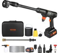 VEVOR Akku Hochdruckreiniger Bürstenlos Wasser Druckreiniger Spritzpistole Druckreinigerpistole (21 V, 50 bar, pour le nettoyage mobile et l'arrosage, 3,5L/min, accessoires inclus, buse 0°~40°)