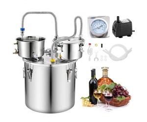 VEVOR Alambic Maison 30 L Distillateur d'Alcool en Inox Qualité Alimentaire, Kit de Distillation Maison pour Whisky Brandy Huile Essentielle, Avec Thumper, Thermomètre Double Affichage et Pompe à Eau