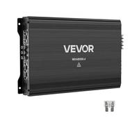 VEVOR Amplificateur Audio Voiture, Ampli de Puissance à 4 Canaux Pontables pour Subwoofer, Max. 4x250 W sous 4 ohms/4x500 W sous 2 ohms Classe AB à Gamme Complète, Amplificateur Stéréo pour SUV, MPV