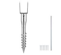 VEVOR Ancre de poteau sans creuser, 1 pcs, support de poteau à visser DIY, 100 x 70 x 700 mm, 6 tire-fonds et 1 barre d'armature, en acier robuste en U, pour boîtes aux lettres et poteaux de clôture