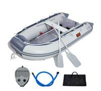 VEVOR Annexe Gonflable, Bateau Pneumatique pour 4 Personnes, avec Plancher en Bois Marin et Banc Réglable en Aluminium, Charge de 453,6 kg, Rames en Aluminium, Pompe à Air et Sac de Transport