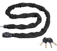 VEVOR Antivol à chaîne à combinaison de 1,8 m de long pour vélo, avec 4 clés, antivol robuste de haute sécurité pour vélo, parfait pour le vélo moto scooter vélo porte clôture portail