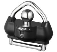 VEVOR Antivol d'Attelage de Remorque, Compatible Coupleurs 46 mm, 50,8 mm, 58,7 mm, Verrou Robuste à Boule avec 3 Clés, Anti-effraction, Hauteur Réglable, pour Caravane, Camping-cars, Bateaux, Noir