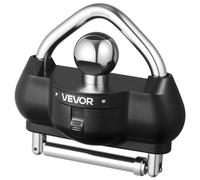 VEVOR Antivol d'Attelage de Remorque, Compatible Coupleurs 46 mm, 50,8 mm, 58,7 mm, Verrou Robuste à Boule avec 3 Clés, Anti-effraction, Hauteur Réglable, pour Caravane, Camping-cars, Bateaux, Noir