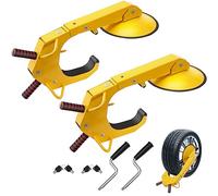 VEVOR Antivol Voiture Universel Lot de 2 Sabots de Roue Antivol 16-38 cm Bloque-Roue en Acier Q235 Grande Ventouse 30 cm 4 Clés Dispositif de Blocage de Roue pour Véhicules Caravanes Camions Moto SUV