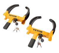 VEVOR Antivol Voiture Universel Lot de 2 Sabots de Roue Antivol Réglable 180-270 mm Bloque-Roue en Acier Antirouille avec 6 Clés et Revêtement en PVC Protection pour Véhicules Caravanes Camions SUV