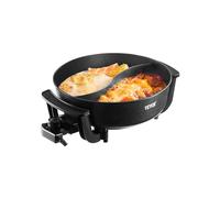 VEVOR Appareil à Fondue Chinoise Shabu Shabu 5 L, Marmite Électrique 1360 W, avec Séparateur Double Saveur et Couvercle en Verre, Casserole Antiadhésive, Contrôle de la Température, Dîner en Famille
