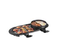 VEVOR Appareil à Fondue Chinoise Shabu Shabu avec Gril 2-en-1, Grill Électrique sans Fumée 2200 W, avec Marmite Antiadhésive et Double Contrôle de Température Séparé, pour 1 à 6 Personnes en Famille