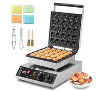 VEVOR Appareil à Pancake 25PCs 43 mm, Crêpière Commerciale 1700 W, Appareil à Poffertjes Dorayaki en Acier Inoxydable Antiadhésif, Température et Temps Réglable, pour Cuisine à Domicile, Restaurant