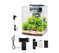 VEVOR Aquarium d'aquarium, arche de 7,8 litres ultra transparente GPPS Starter Smart Tank réglable 3 couleurs d'éclairage, système autonettoyant pour poissons d'eau douce et d'eau salée à la maison