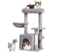 VEVOR Arbre à Chat, 80 cm, Tour d'escalade à Chats avec griffoir en sisal, Niche, hamac, perchoir supérieur, Plate-Forme de Saut, Balle Suspendue, Maison pour Chats activités d'intérieur, Gris Clair