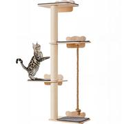VEVOR Arbre à chat haut de 4 étages, ensemble de meubles muraux pour chats avec 4 tremplins, étagère murale flottante pour chats jusqu'à 18 kg, perchoir pour chats en pin de 12 mm pour dormir, jouer e