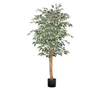 VEVOR Arbre Artificiel, 1,5 m, Plante Artificielle en PE Ficus Artificiel avec Pot Noir, Tronc et Feuilles Vertes Réalistes, Faux Arbre pour Bureau, Salon, Chambre à Coucher, Décoration d'Intérieur