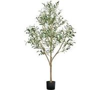VEVOR Arbre Artificiel, 1,5 m, Plante Artificielle en PE Olivier Artificiel avec Pot Noir, Tronc et Feuilles Vertes Réalistes, Faux Arbre pour Bureau, Salon, Chambre à Coucher, Décoration d'Intérieur