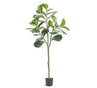 VEVOR Arbre Artificiel 1556 mm Plante Artificielle PE Haut Figuier Lyre Faux Arbre Vert Pot 150x125 mm Décoration de Style Fausse Plante pour Maison Bureau Hôtel Centre Commercial Intérieur Extérieur
