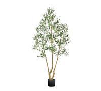 VEVOR Arbre Artificiel, 2,1 m, Plante Artificielle en PE Olivier Artificiel avec Pot Noir, Tronc et Feuilles Vertes Réalistes, Faux Arbre pour Bureau, Salon, Chambre à Coucher, Décoration d'Intérieur