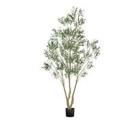 VEVOR Arbre Artificiel, 2,4 m, Plante Artificielle en PE Olivier Artificiel avec Pot Noir, Tronc et Feuilles Vertes Réalistes, Faux Arbre pour Bureau, Salon, Chambre à Coucher, Décoration d'Intérieur