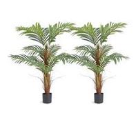 VEVOR Arbre artificiel 1219 mm Palmier à noix de bétel PE vert lot de 2 avec pot 127x113 mm
