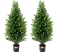 VEVOR Topiaire Artificiel Cèdre 2PCS Fausse Plante Intérieur Extérieur 91,4 cm