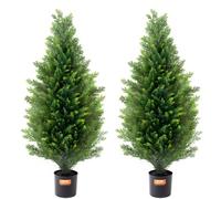 VEVOR Topiaire Artificiel Cèdre 2PCS Fausse Plante Intérieur Extérieur 91,4 cm