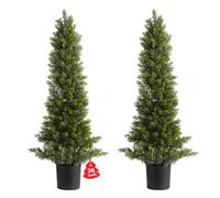 VEVOR Arbre Topiaire Artificiel Cèdre Lot de 2 Faux Pin 914 mm Plante Artificielle Aspect Réaliste pour Décoration d'Extérieur et d'Intérieur, Porche, Terrasse, Jardin, Balcon, Arrière-cour, Bureau