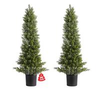 VEVOR Arbre Topiaire Artificiel Cèdre Lot de 2 Faux Pin 914 mm Plante Artificielle Aspect Réaliste pour Décoration d'Extérieur et d'Intérieur, Porche, Terrasse, Jardin, Balcon, Arrière-Cour, Bureau