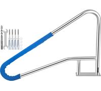 VEVOR Rampe Piscine Inox 139,7x81,2 cm Main Courante 113 kg Rail Barre d'Appui de Piscines Tube 4,8 cm épaisseur 2 mm avec Housse Poignée 1,2 m 4 Ancres pour Sortie Entrée Piscine Spa Parc Aquatique