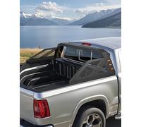 VEVOR Arceau de Sécurité Arrière pour Pick-up, Barre de Benne Réglable Universel, Compatible avec les Camions Pleine Grandeur, en Acier au Carbone avec 6 Feux Auxiliaires Ambrés, Support Non Inclus