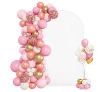 VEVOR Arche de Mariage 2,2x1,2 m Support de Fond Arche Structure Stable Métal Doré pour Décoration de Mariage, Anniversaires, Remises de Diplômes, Fêtes, Cérémonies, Célébrations, avec Housse Tissu