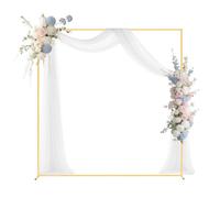 VEVOR Arche de Mariage Carré 2 x 2 m Support de Fond Arche en Métal Structure Stable Tubes Carrés pour Décoration de Mariage, Anniversaire, Remise de Diplômes, Fêtes, Cérémonies, Célébrations, Doré