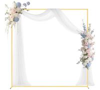 VEVOR Arche de Mariage Carré 2 x 2 m Support de Fond Arche en Métal Structure Stable Tubes Carrés pour Décoration de Mariage, Anniversaire, Remise de Diplômes, Fêtes, Cérémonies, Célébrations, Doré