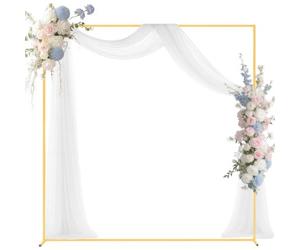 VEVOR Arche de Mariage Carré 2 x 2 m Support de Fond Arche en Métal Structure Stable Tubes Carrés pour Décoration de Mariage, Anniversaire, Remise de Diplômes, Fêtes, Cérémonies, Célébrations, Doré