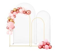 VEVOR Arche de Mariage Lot de 2 Support de Fond Arche 2,2 m 1,8 m pour Décoration Mariage, Anniversaires, Remises de Diplômes, Fêtes, Cérémonies, Célébrations, avec Housse Tissu Structure Métal Doré
