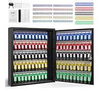 VEVOR Armoire à 100 clés, boîte à clés avec supports réglables, boîte de rangement de sécurité en acier avec 100 étiquettes colorées et 2 cartes d'enregistrement pour l'école, le bureau, l'hôtel