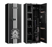 VEVOR Armoire à 4 Fusils, Coffre Fort pour Armes à Feu 2 Façons de Verrouillage Mot de Passe et Clés, pour Arms Longues Pistolets Munitions, Armoire Forte Numérique en Acier, Assemblage Requis