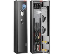 VEVOR Armoire à 5 fusils – Coffre-fort biométrique et clés, étagère amovible, support pistolets