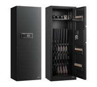 VEVOR Armoire à 6-8 Fusils, Coffre-Fort pour Armes à Feu 2 Façons de Verrouillage par Clavier Numérique et Clés, avec 3 Emplacements pour Munitions et 2 Supports Réglables, Accès Rapide, Domicile
