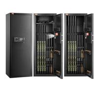 VEVOR Armoire à 6-8 Fusils, Coffre-Fort pour Armes à Feu 2 Façons de Verrouillage par Clavier Numérique et Clés, avec Étagère Amovible et Système d'Alarme, pour Sécurité Domicile, Assemblage Requis