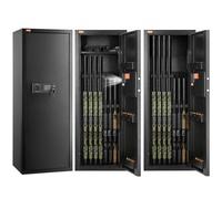 VEVOR Armoire à 6-8 Fusils, Coffre-Fort pour Armes à Feu 2 Façons de Verrouillage par Clavier Numérique et Clés, avec Étagère Amovible et Système d'Alarme, Accès Rapide, pour Sécurité Domicile