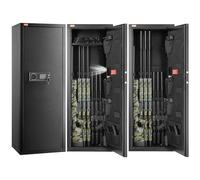 VEVOR Armoire à 8-10 Fusils, Coffre-Fort pour Armes à Feu 2 Façons de Verrouillage par Clavier Numérique et Clés, Accès Rapide, avec Étagère Amovible, Rangement pour Fusil de Chasse Sécurité Domicile