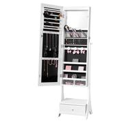VEVOR Armoire à Bijoux avec Miroir Organisateur de Bijoux avec Rangement Blanc