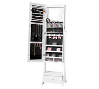 VEVOR Armoire à Bijoux avec Miroir Organisateur de Bijoux avec Rangement Blanc