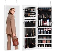 VEVOR Armoire à bijoux verrouillable Armoire à bijoux miroir 108cm de haut, Rangement de bijoux avec miroir intégral, Organisateur de bijoux miroir