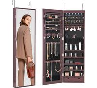VEVOR Armoire à bijoux verrouillable Armoire à bijoux miroir de 1,2m de haut, rangement de bijoux avec miroir intégral, organiseur de bijoux miroir