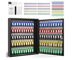 VEVOR Armoire à Clés 100 Crochets Boîte à Clés Murale en Acier 38x8,4x45 cm Placard à Clés avec Porte-Clés Serrure vec 100 Étiquettes 2 Clés Rangement Sécurisé des Clefs Maison Bureau Hôtel