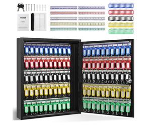 VEVOR Armoire à Clés 100 Crochets Boîte à Clés Murale en Acier 38x8,4x45 cm Placard à Clés avec Porte-Clés Serrure vec 100 Étiquettes 2 Clés Rangement Sécurisé des Clefs Maison Bureau Hôtel