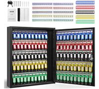 VEVOR Armoire à clés Boîte à clés 100 clés, Noir Boîte à clés Coffre à clés Réglable, Armoire à clés verrouillable avec 10 supports de clés, 2 clés & 2 fiches