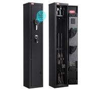 VEVOR Armoire à Fusils, Coffre-Fort pour Armes à Feu en Acier Laminé à Froid Haute Résistance, Déverrouillé par Clavier Numérique et Clé, avec Chargeur et Éclairage LED, pour Armes Longues Pistolets