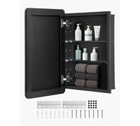 VEVOR Armoire à pharmacie murale 406 x 610 mm avec miroir et étagères réglables