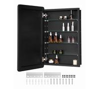 VEVOR Armoire à Pharmacie, 508 x 762 mm, Placard de Rangement de Salle de Bain pour médicaments, avec Miroir, Cadre en Aluminium et étagères réglables à 4 Couches, Installation encastrée et Murale